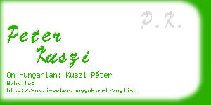 peter kuszi business card